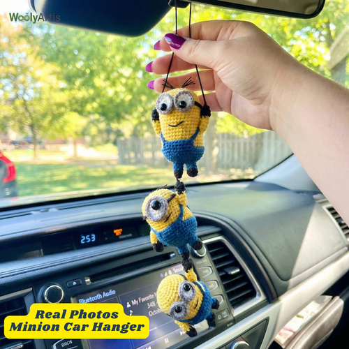 WoolyArtis™ - Crochet Minion Car Hanging - WoolyArtis