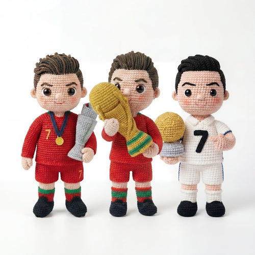 WoolyArtis™ - Emotional Support Art CR7 Crochet Doll - WoolyArtis