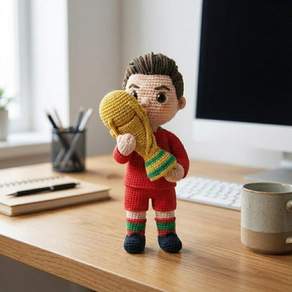 WoolyArtis™ - Emotional Support Art CR7 Crochet Doll - WoolyArtis