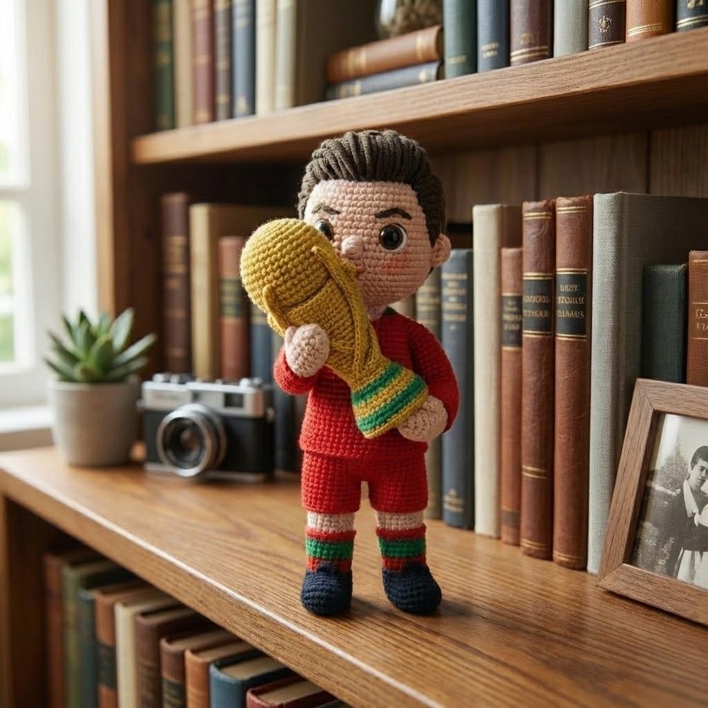 WoolyArtis™ - Emotional Support Art CR7 Crochet Doll - WoolyArtis