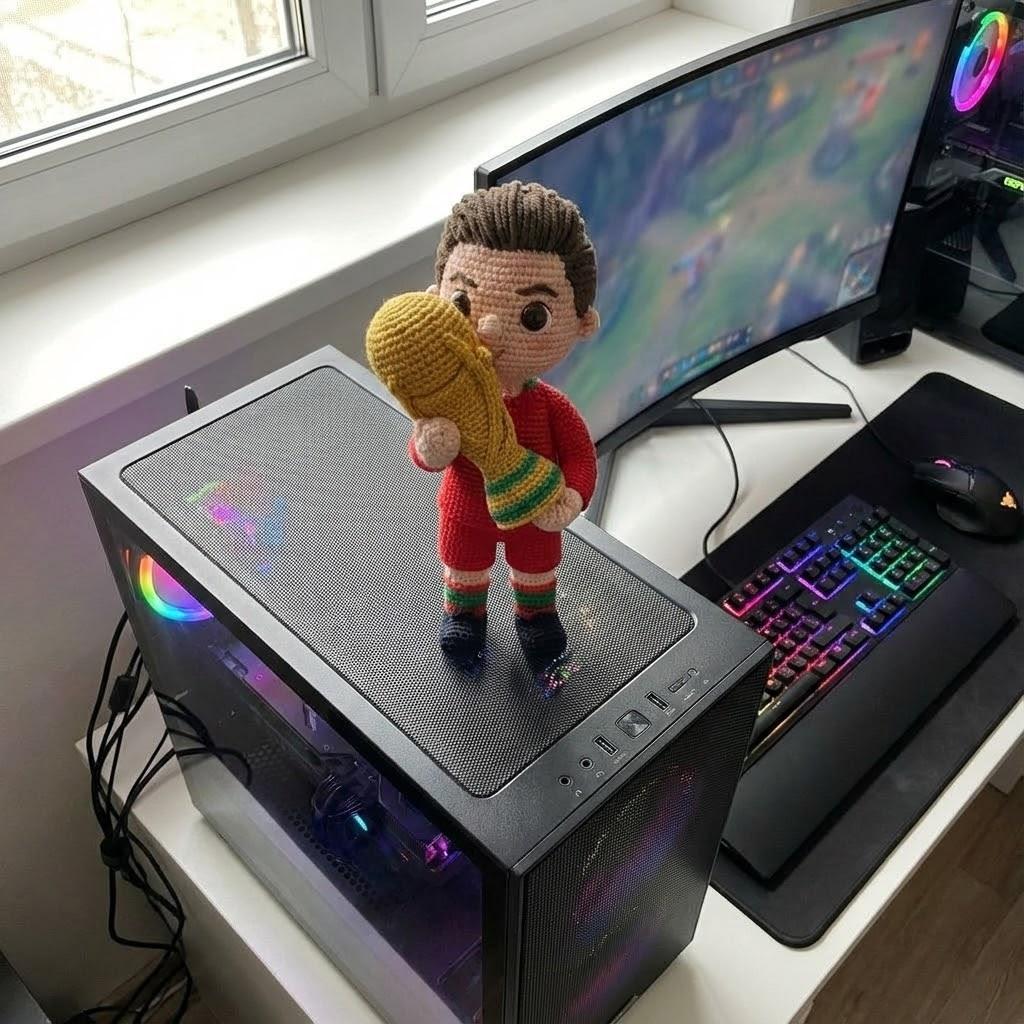 WoolyArtis™ - Emotional Support Art CR7 Crochet Doll - WoolyArtis