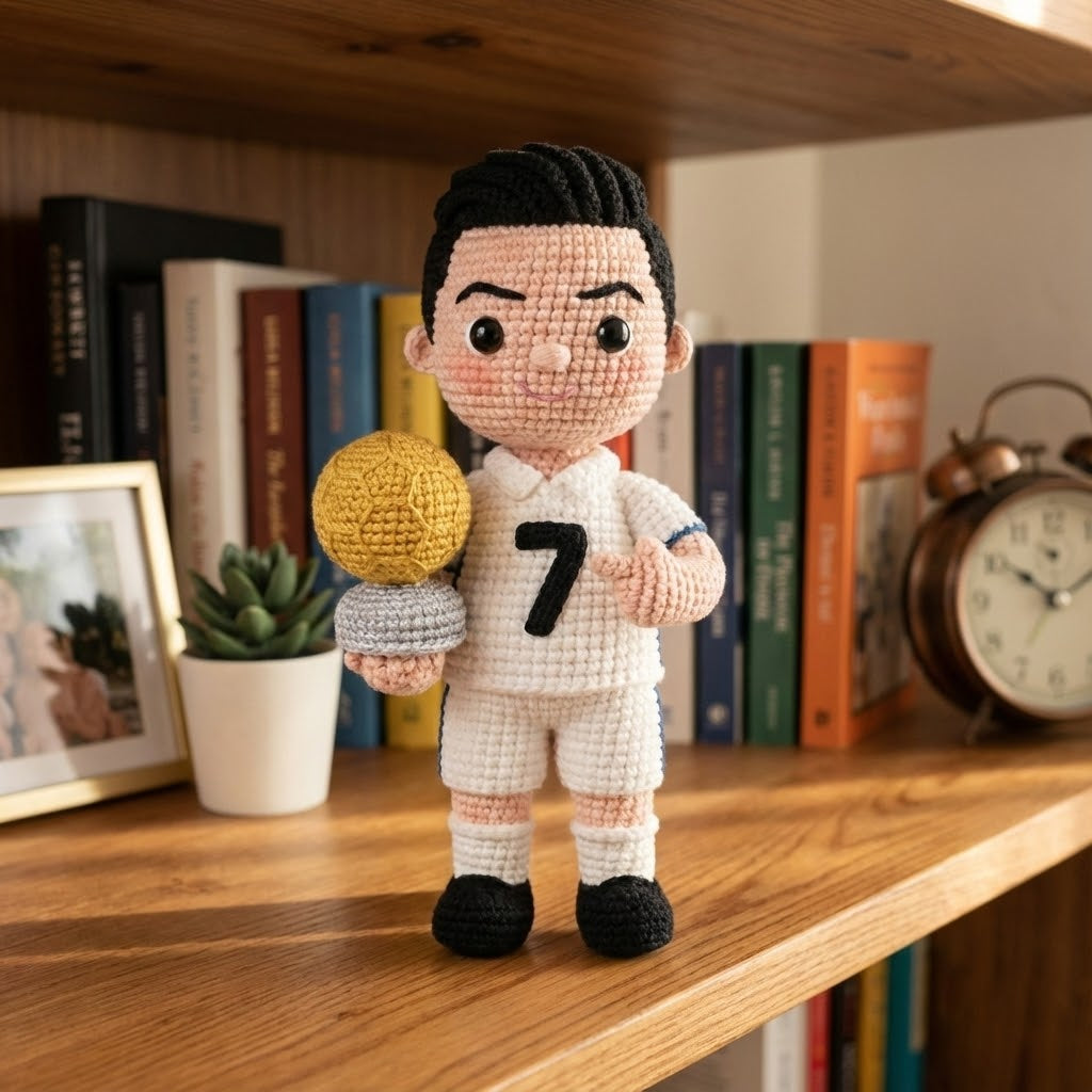 WoolyArtis™ - Emotional Support Art CR7 Crochet Doll - WoolyArtis