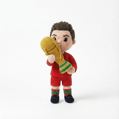 WoolyArtis™ - Emotional Support Art CR7 Crochet Doll - WoolyArtis