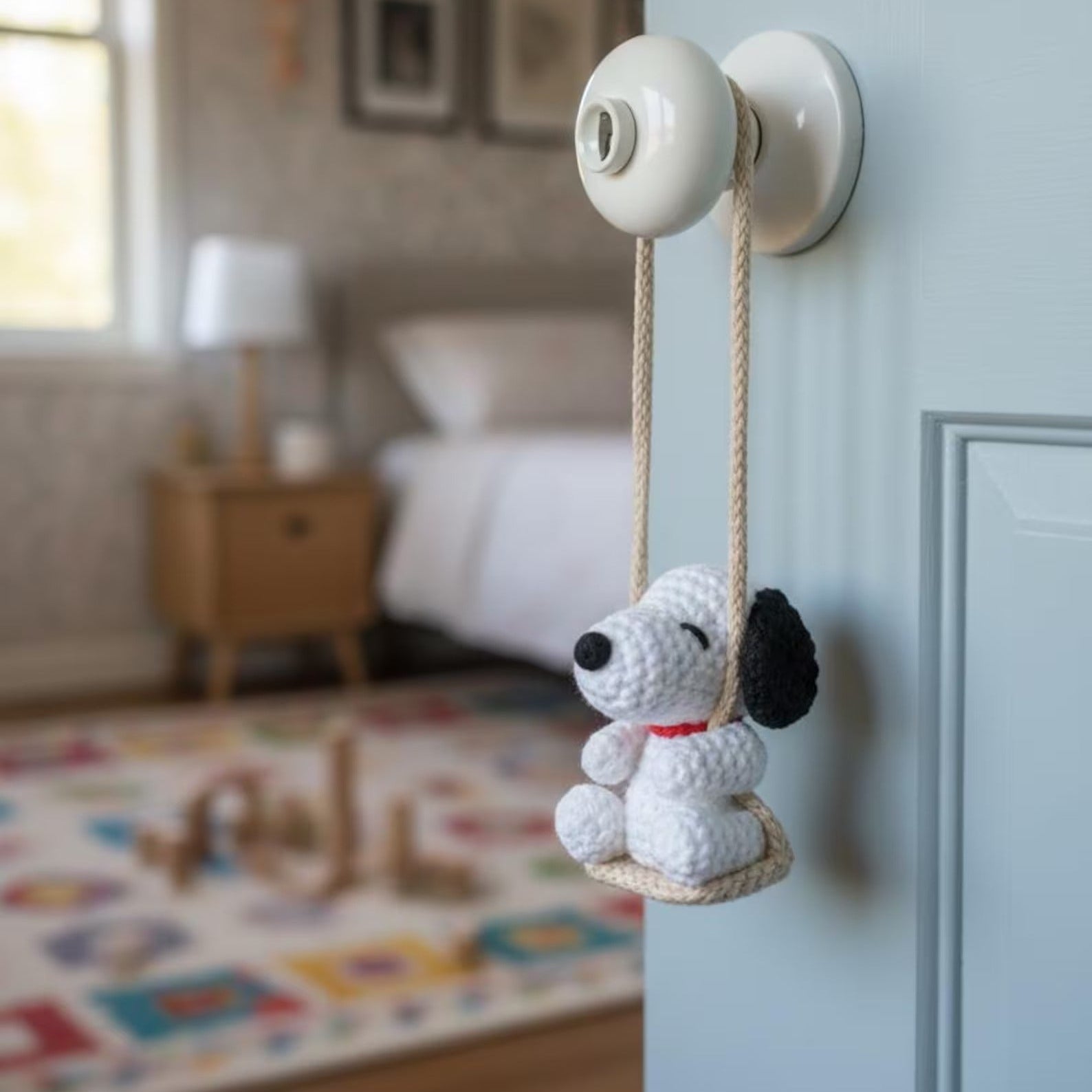 WoolyArtis™ Handcrafted Swinging Puppy Car Mirror Accessory - WoolyArtis