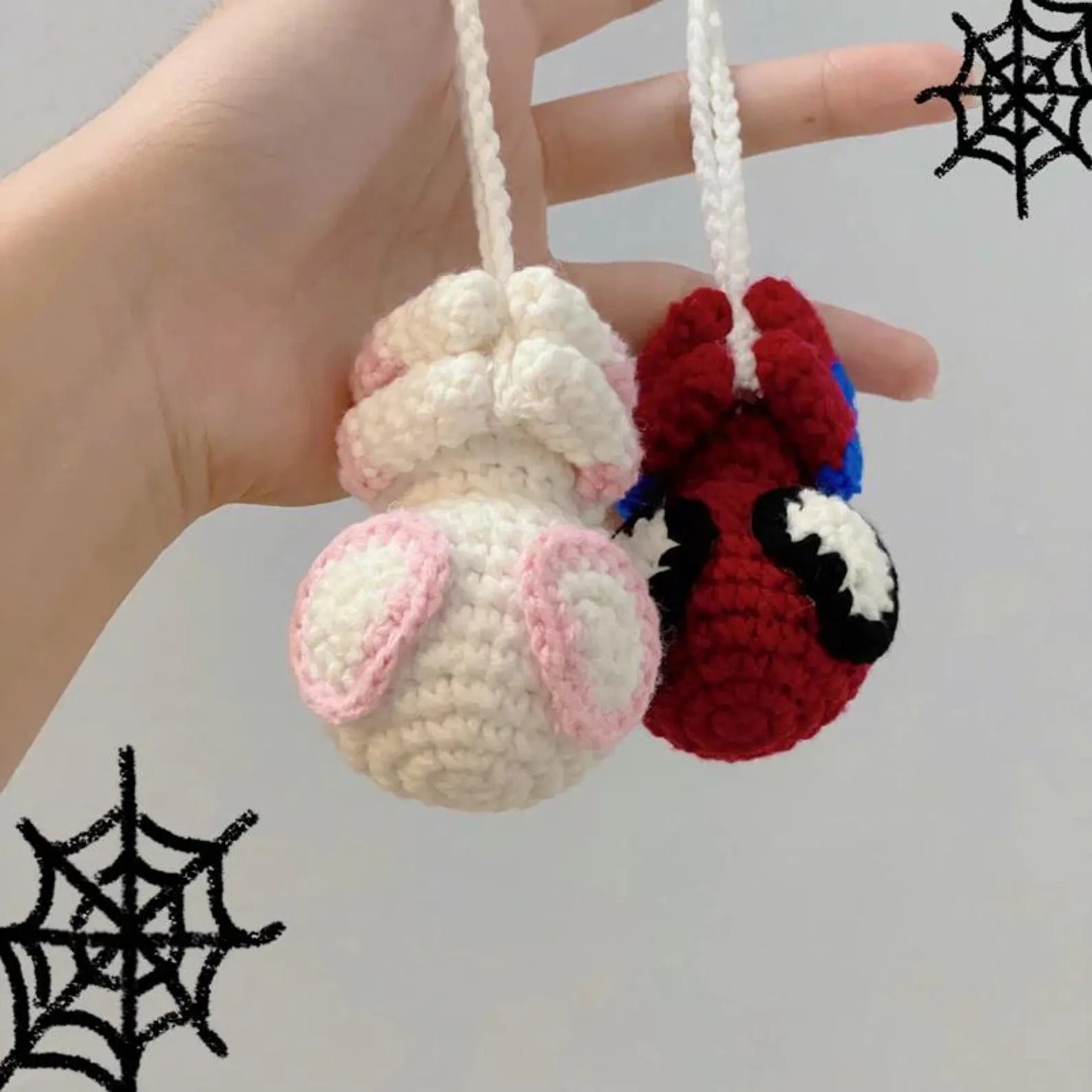 WoolyArtis™ - Handmade Crochet Spider Car Hanging - WoolyArtis